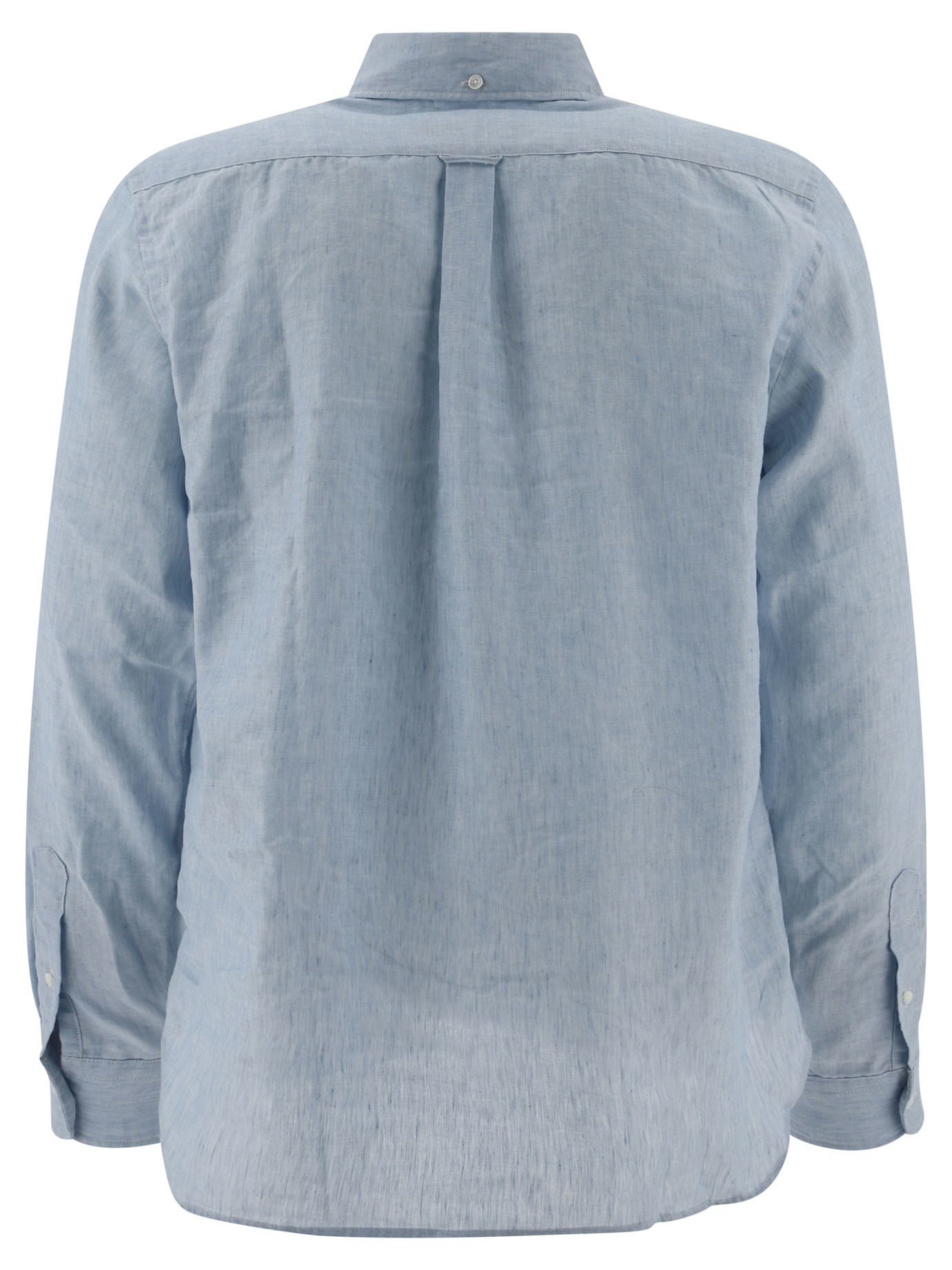 BEAMS PLUS Light Blue Linen shirt with chest pocket